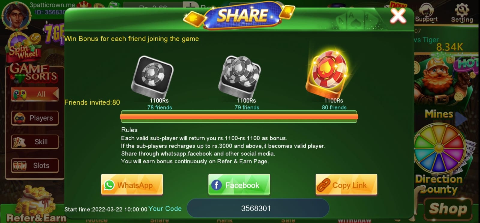 3 patti crown Referral Program 3 Patti crown